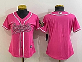 Women's New Orleans Saints Blank Pink With Patch Cool Base Stitched Baseball Jersey,baseball caps,new era cap wholesale,wholesale hats